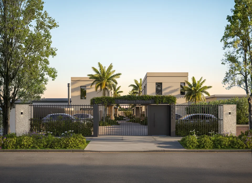 Fachada de Senderos Housing